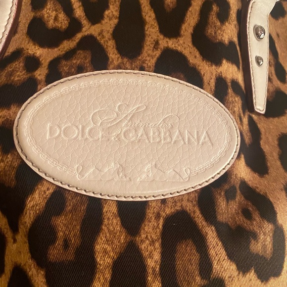 Dolce & Gabbana Animalier Brown Leopard Tote with white Accents W/COA - Picture 2 of 16